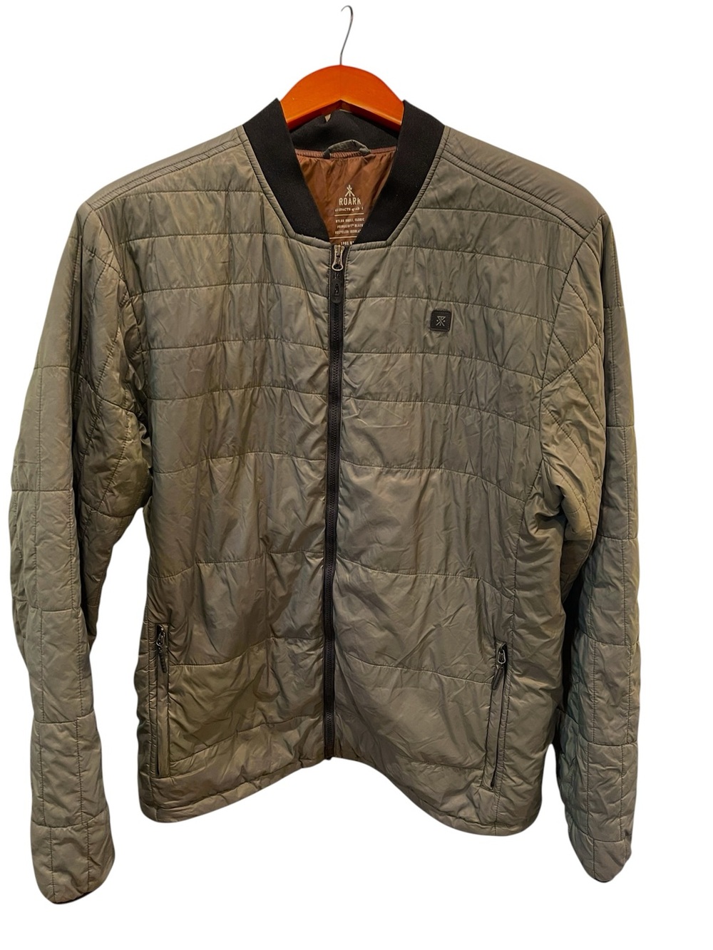 Roark Great Heights Primaloft Puffer Quilted Bomber Jacket SZ XL Olive Green